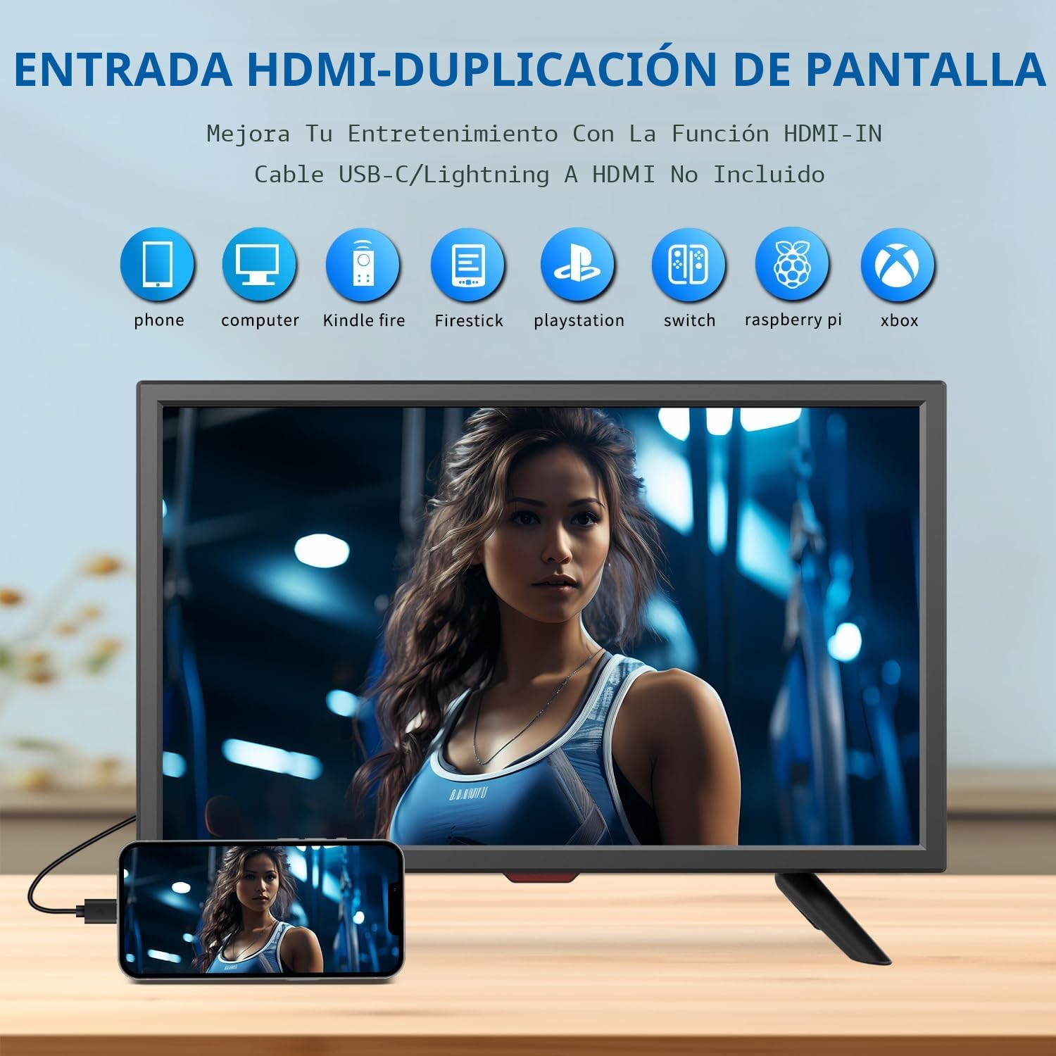 KCR 20 Pulgadas Freeview LED TV,Sintonizador de TV Digital DVB-T2 Integrado,Entrada AV,HDMI/VGA in,Ranura USB,Mando a Distancia,Adaptador de Corriente