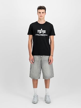 ALPHA INDUSTRIES Men's Basic T-Shirt Foil Print Short Sleeve T-Shirt