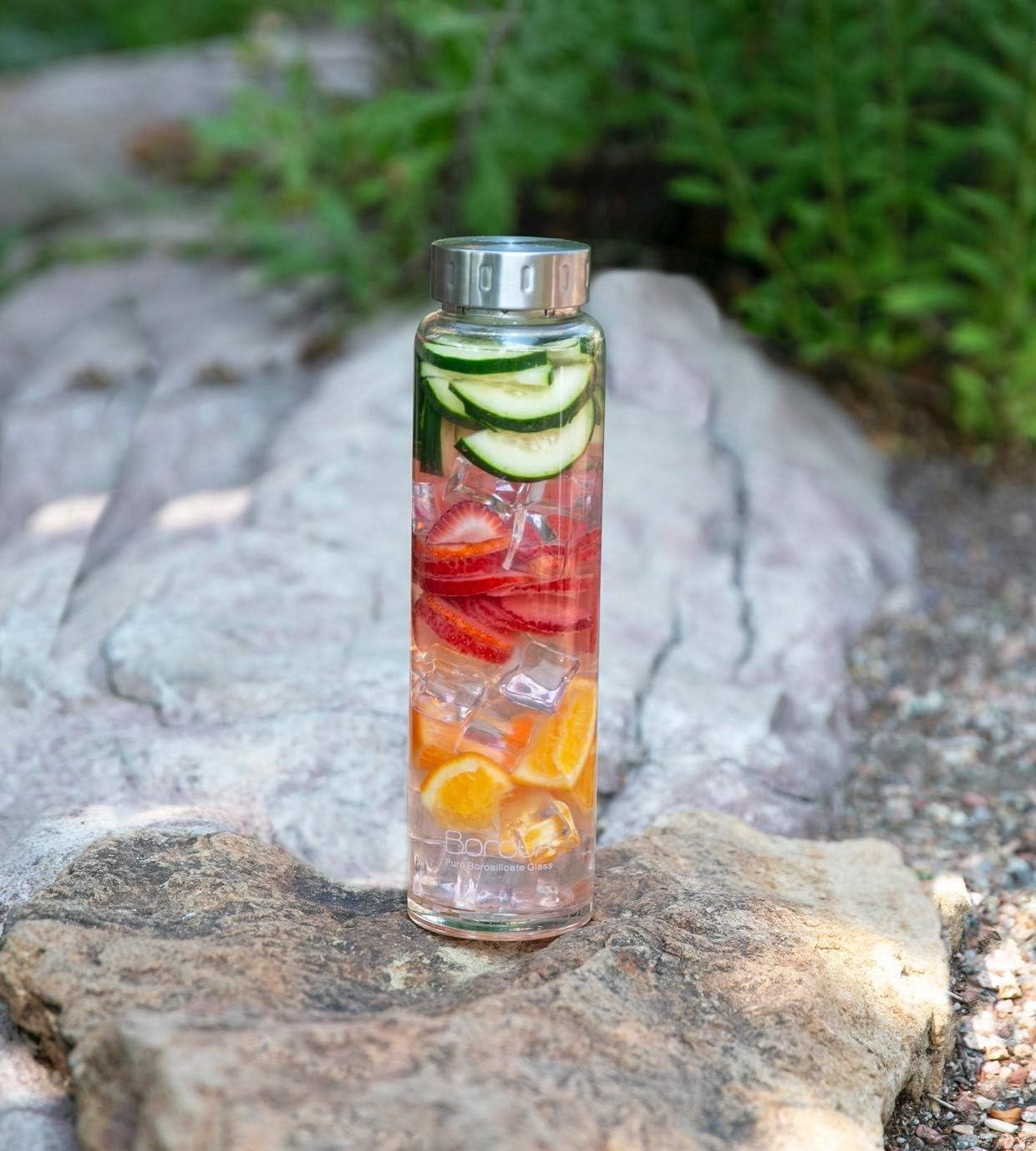 Boroux Glass Water Bottle 1L Handmade BPA Free Pure Borosilicate Glass