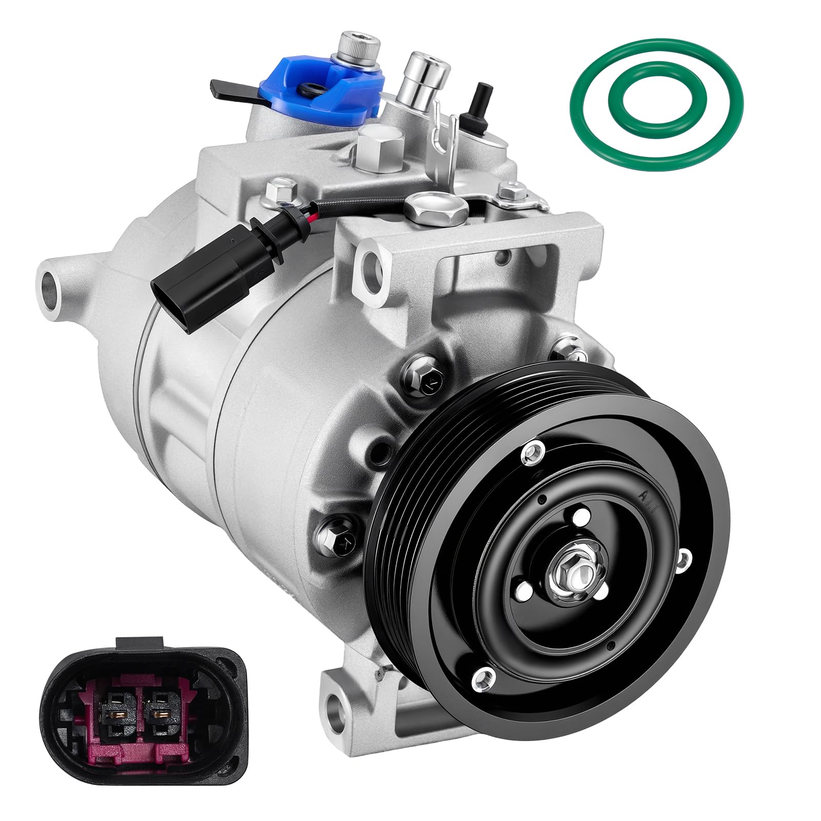 BDFHYK Klimakompressor Auto A/C Kompressor 12V kompatibel mit Audi A4 B6 8E2/8E5/8H7 A6 C5 4B2/4B5 1.6 1.8T 2.0 2.4 3.0, ersetzt 4B0260805H 4E0260805E 8E0260805F 8E0260805S