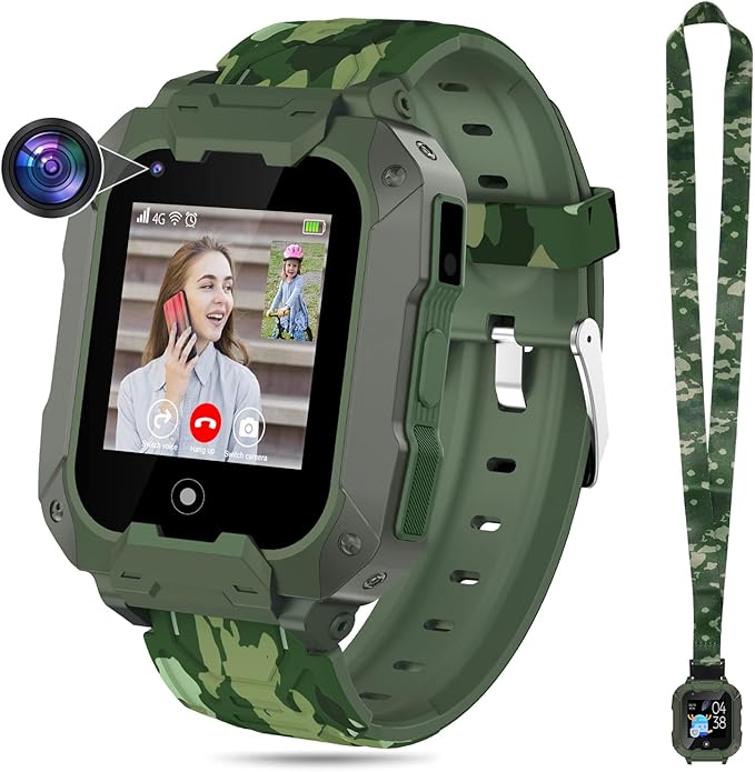 4G Smartwatch Kinder Mit GPS - Wasserdichte Kinderuhr Mit Videoanruf