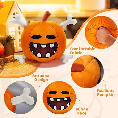 Miniatura 4 de CZBRO Juguetes de peluche de calabaza de 15 pulgadas, almohada de felpa de calabaza, almohada de calabaza de mueca 3D, juguetes de felpa fantasma