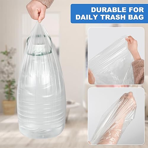 Miniatura 4 de WJXWHSWX - Bolsas de basura pequeñas de 4 galones, 100 bolsas de basura pequeñas, bolsa de basura para baño, bolsa de basura transparente fuerte de
