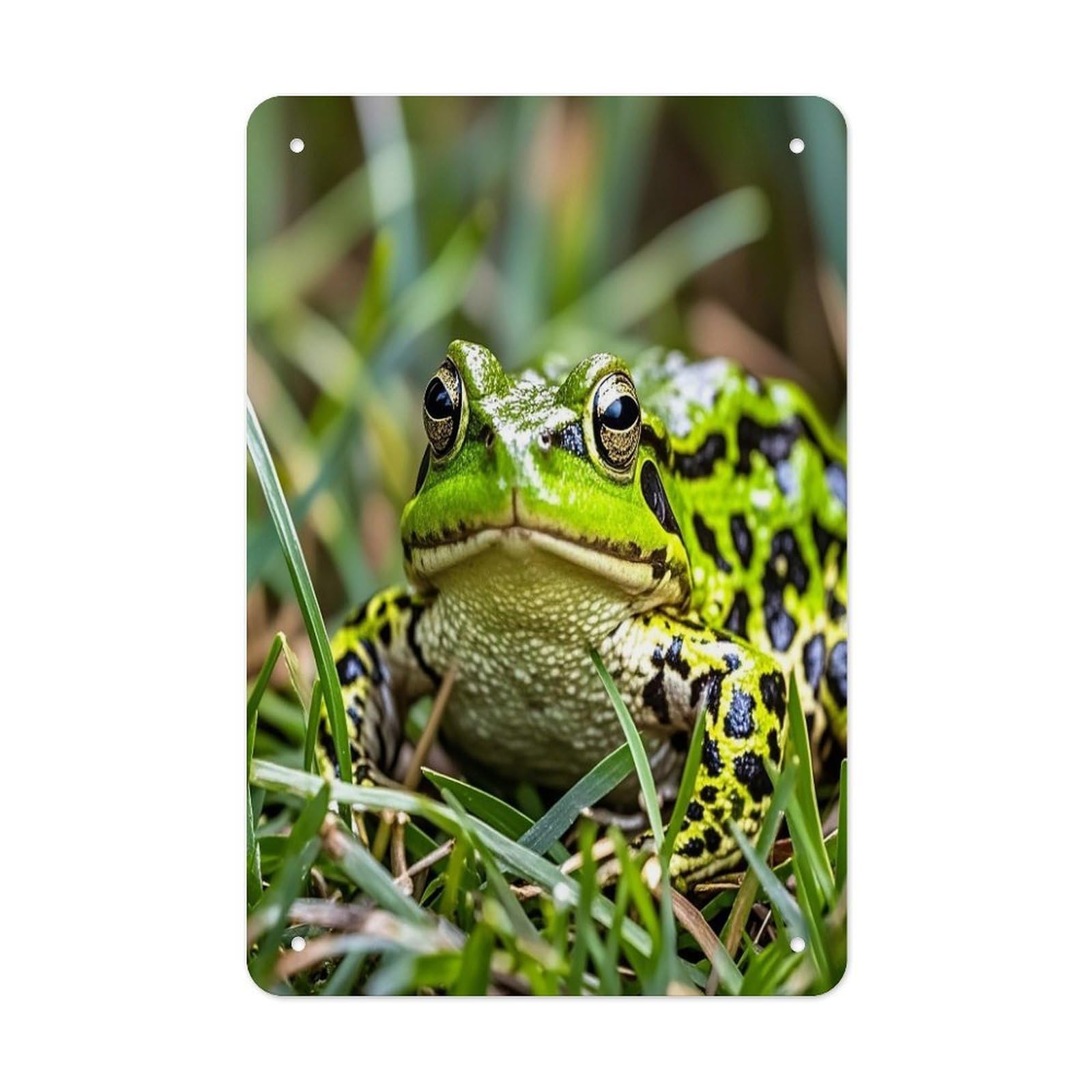 Frog Metal Tin Sign Funny Vintage Metal Signs Metal Art Poster Man Cave Decor Retro Tin Sign for Home Office Kitchen Bar Cafe Garden Wall Decor 11.8 X 7.9 Inch