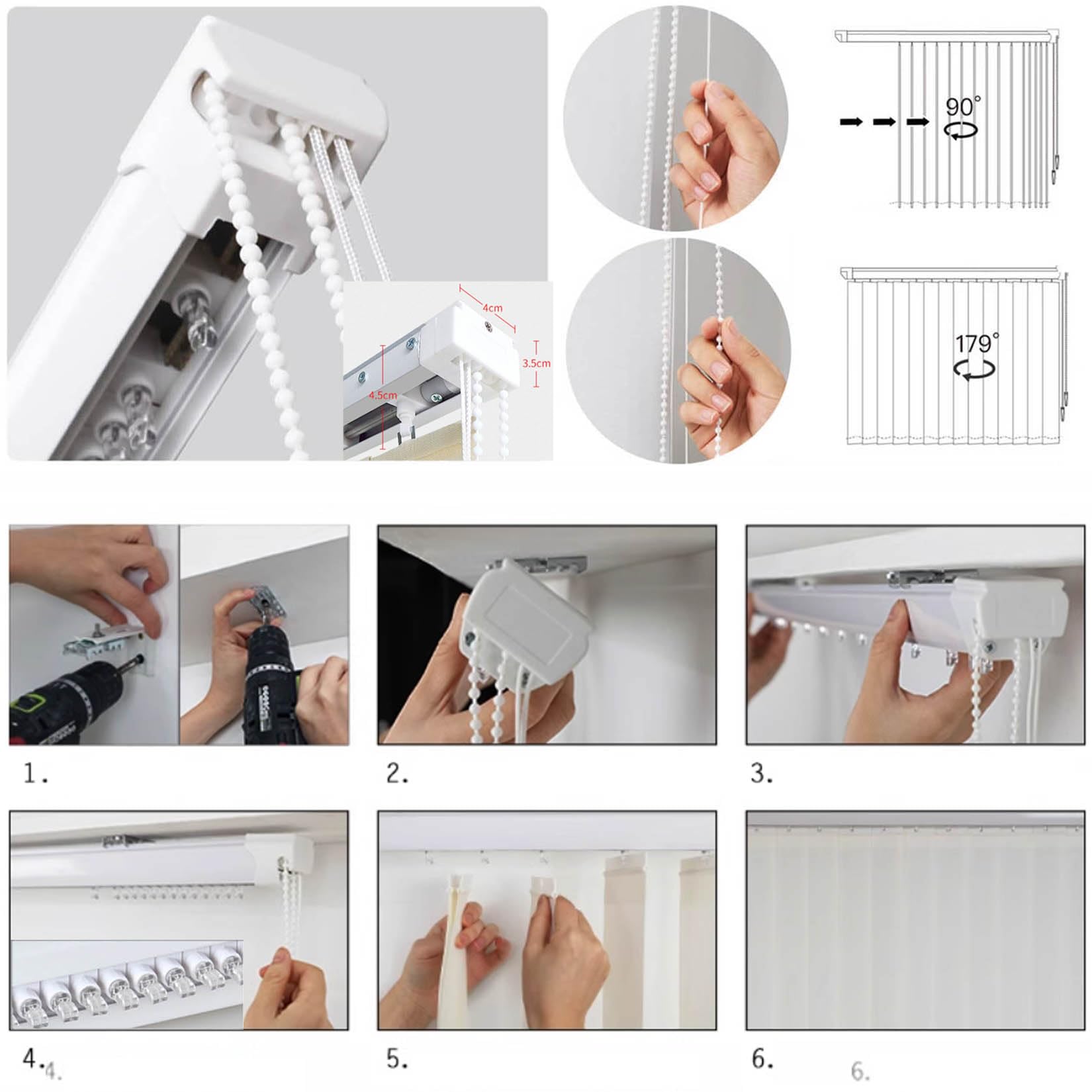 Tenda a Strisce Verticali,Tende Verticali Scorrevoli Oscuranti,per Finestre e porte,Tenda da Ufficio per Interni con Bande Verticali e Staffe a Soffitto,Personalizzabili (125cm x 200cm)
