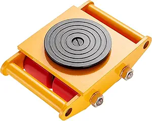 VEVOR Machinery Skate Dolly, 13,200 LBS/6T Industrial Machinery Mover, Heavy Duty Carbon Steel Machinery Moving Skate with 4 PU Wheels and 360 Rotation Non-Slip Cap for Warehouse, Workshop, Factory