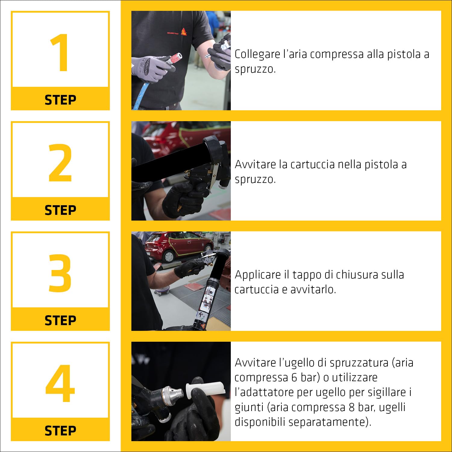 SIKA - Pistola a spruzzo per giunti - Sika Spray Gun - Applicazione facile con aria compressa - Ideale per Sikaflex-529 Evolution - Finitura liscia su giunzioni e pieghe - Massima precisione