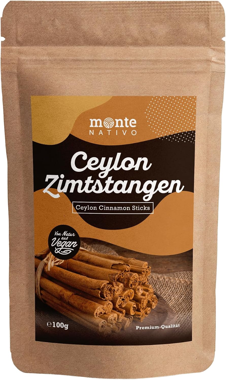 Ceylon Cinnamon Sticks Monte Nativo (100g) - Aromatic Ceylon Cinnamon Full - As A Spice or Cinnamon Stick Decoration - Cinnamon Sticks Edible, Ideal for Mulled Wine and Winter Tea - Christmas Spices - Cinnamon Sticks : Amazon.se: Grocery