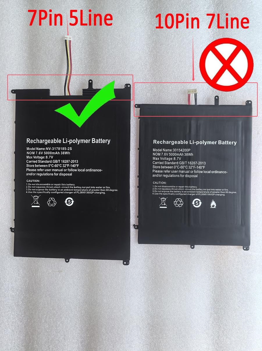 Replacement NV-3178185-2S 4500mAh/34.2Wh Battery Compatible with Gate-Way GWTN141-1BL GWTN141-5BL GWTN141-5BK Sgin X15 Tablet PC
