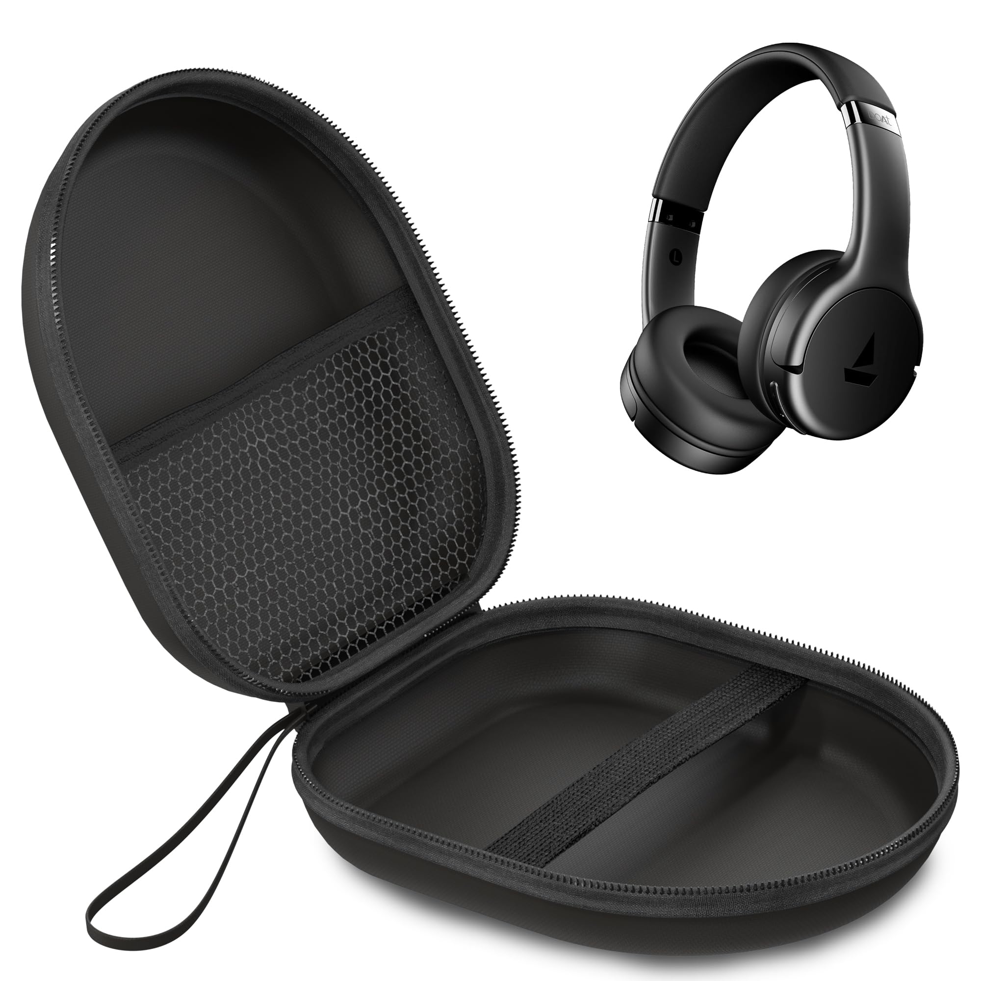 Sounce Headphone Case for Boat Rocker 411 (2025 Launch) | Portable Carrying Case Cover | Hard EVA Shell Travel Storage Case with Shockproof, Waterproof, and Premium Protective Cover – (Black)-image-39