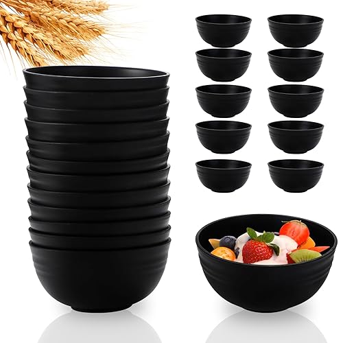 Lazycorner 12 Pcs Wheat Straw Cereal Bowls 26 Oz Wheat
