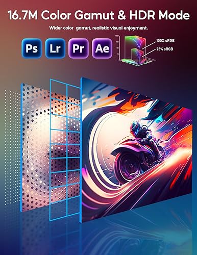 Miniatura 4 de Monitor portátil para juegos de 16 pulgadas, 2.5 K y 144 Hz, pantalla IPS de 2560P × 1440P con HDR, 10001 FreeSync, ultra delgado y cuidado de los