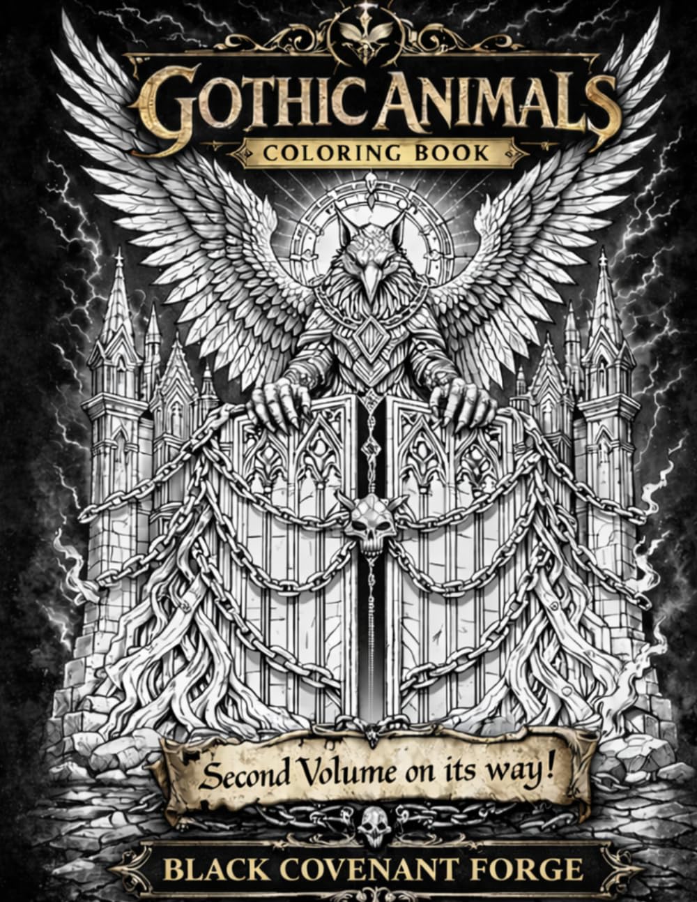 Gothic Animals Coloring Book: Gothic Animals Coloring Book for Adults | Dark Fantasy Creatures, Relaxing Stress Relief Art
