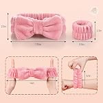 Skincare Headband Spa Headband for Women Cute head band for washing face Soft Elastic 6 Pack Skin Care Headband and Wristband Set (han pink)