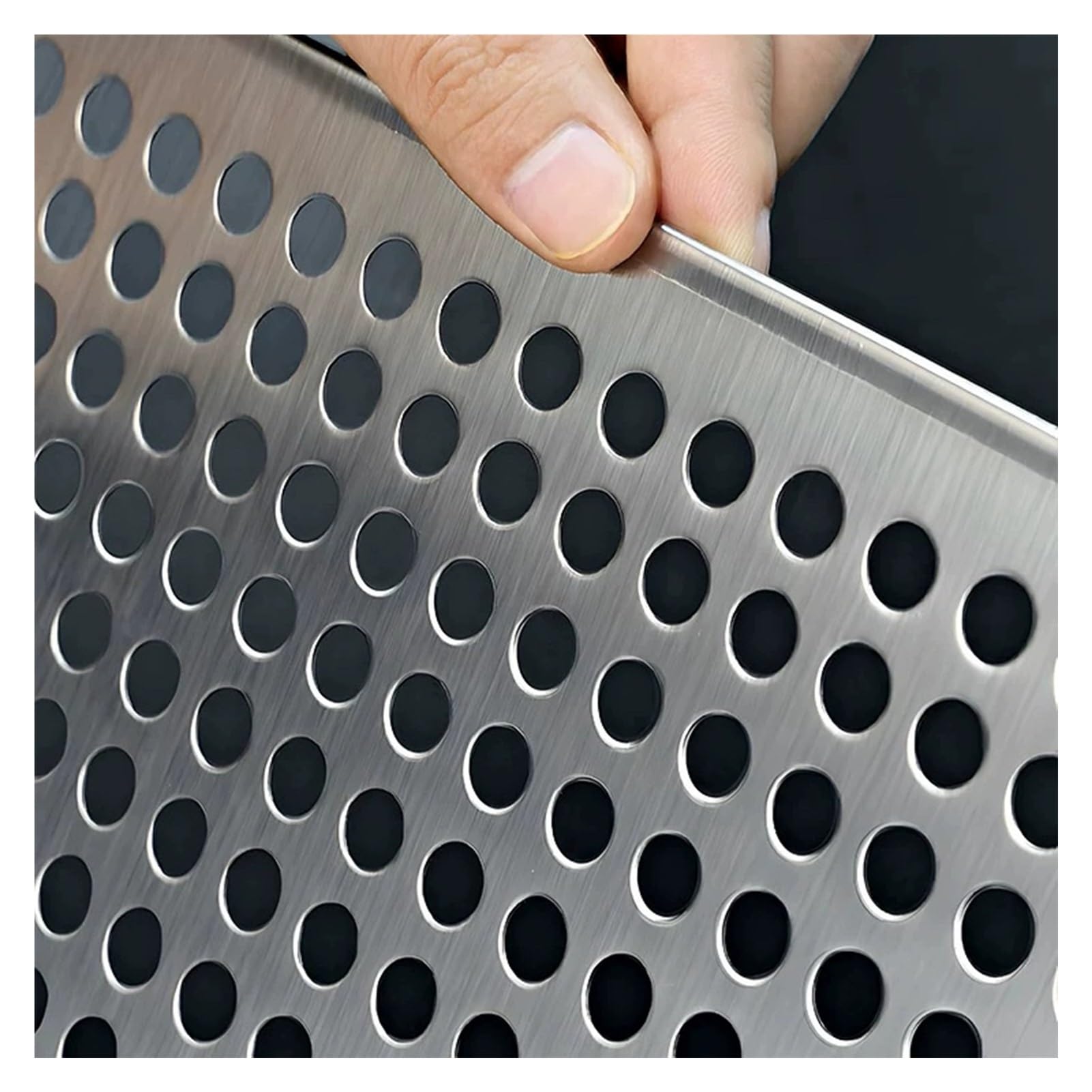 VXHCS Lochblech Edelstahl Mehrzweck-Blech 0,8mm Geländer Balkon Sicherheitszaun Gartendekoration Zaun(0.46x1m)