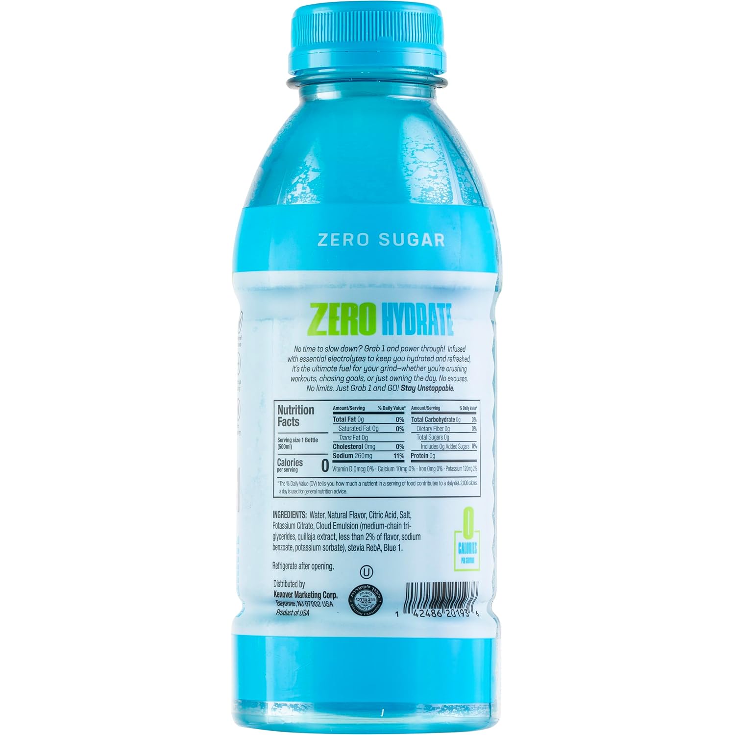 Grab1 Blue Raspberry Hydrate Electrolyte Sports Drink, Zero Sugar, 16.9 fl oz (12 Pack) | Sugar-Free | Electrolyte Beverage - Image 6