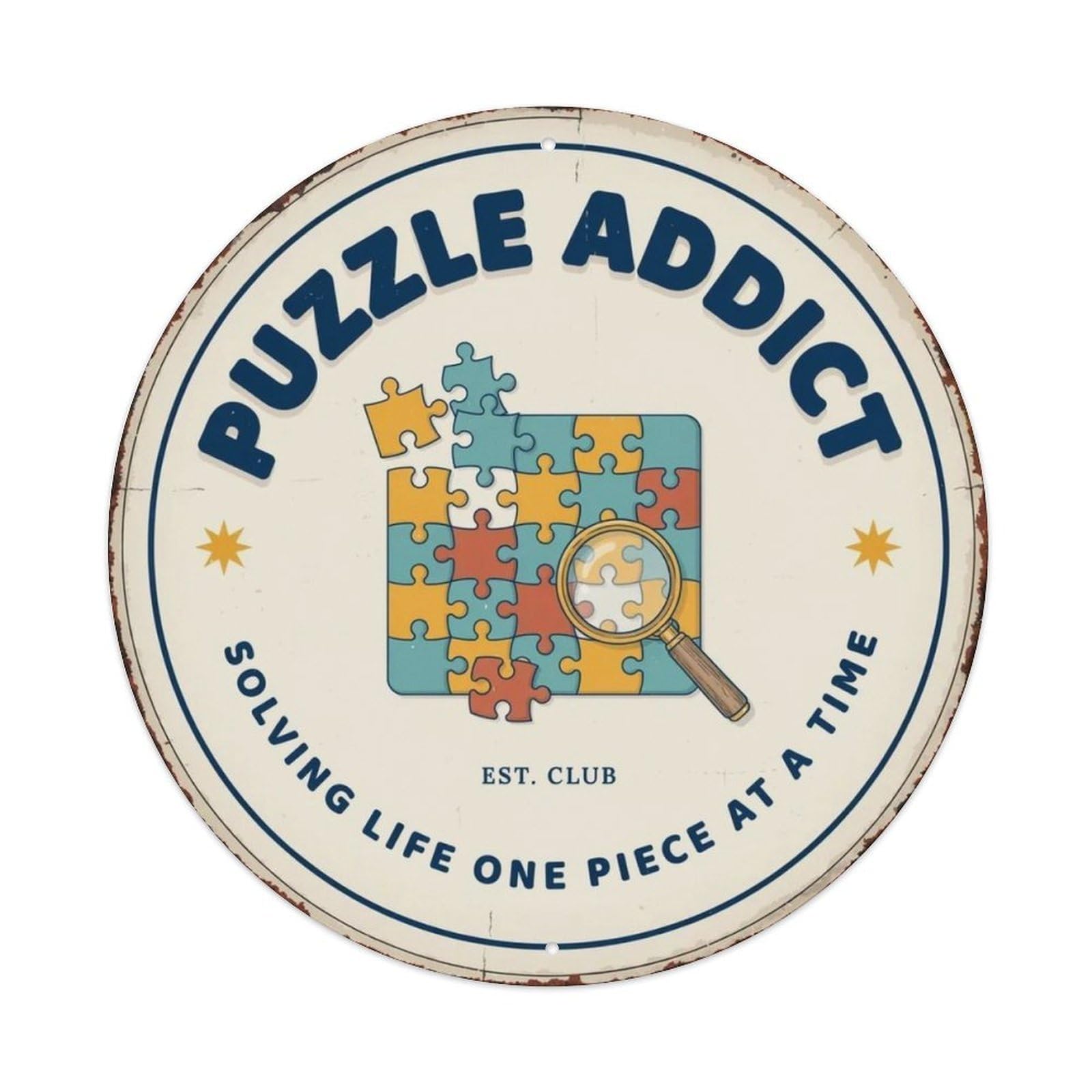 Puzzle Addict Metal Tin Sign Plaque