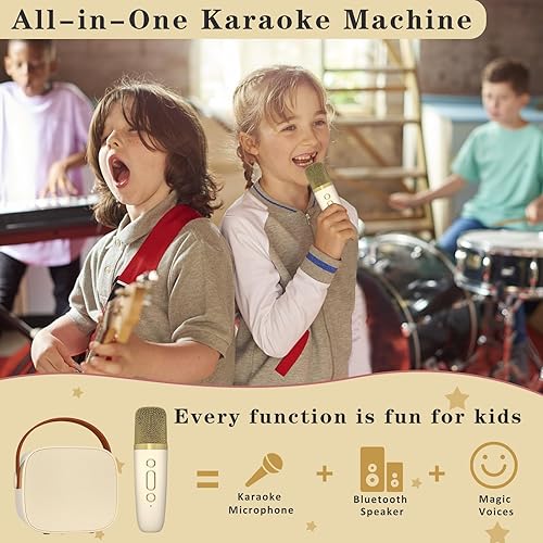 Miniatura 4 de Mini máquina de karaoke, altavoz portátil de karaoke Bluetooth con micrófono inalámbrico para niños y adultos, juguetes de regalo para niñas y niños