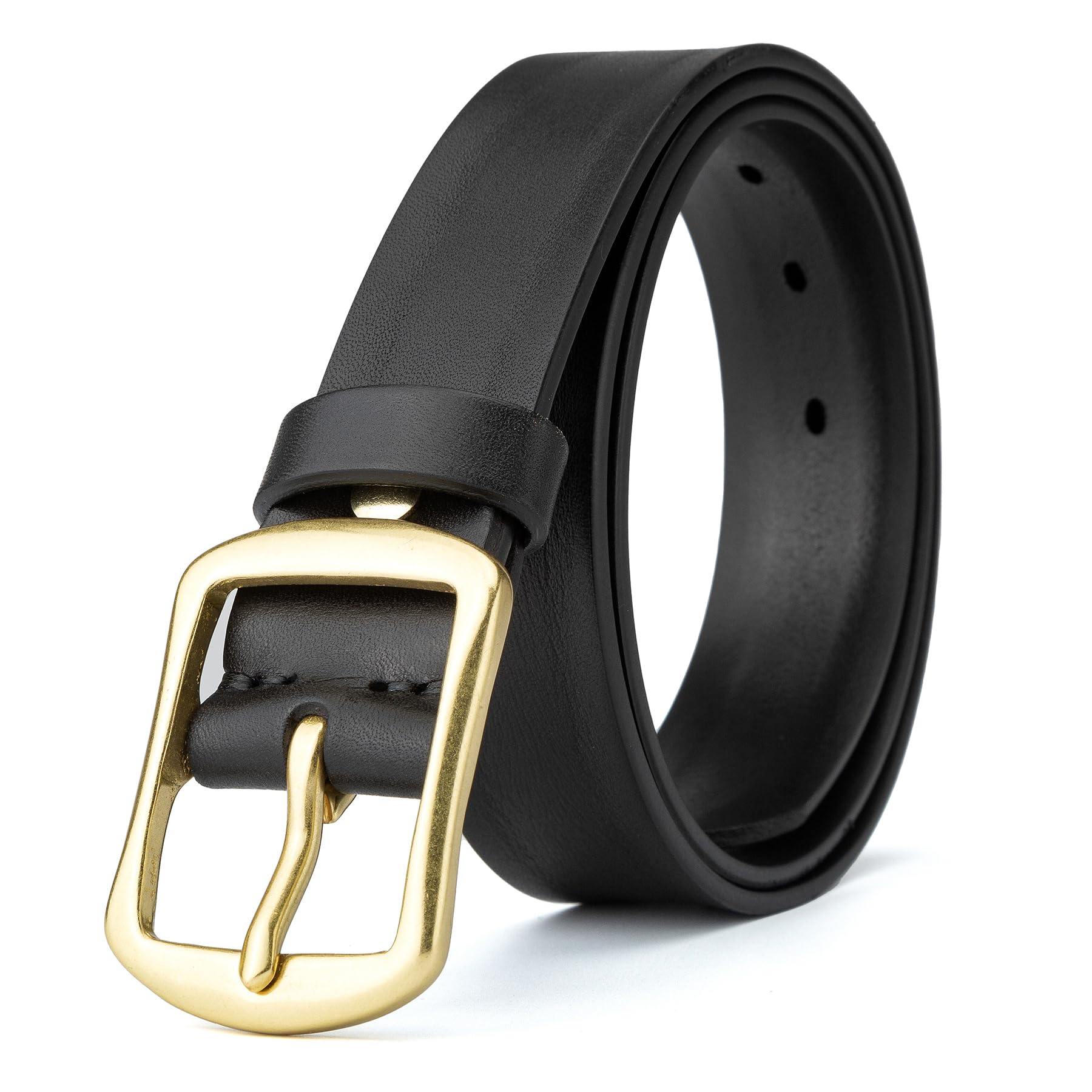 wolksprongUnisex Casual Leather Belt - 1.3" Full Grain Leather Men's and Women's Belt for Jeans