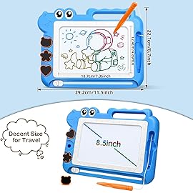 AiTuiTui Magnetic Drawing Board Toddler Toys Gift for Girls Boys, Color Sketch Writing Scribble Doodle Pad Travel Games, Educational Learning Kids Toys for Birthday Christmas Stocking Stuffers (Blue)