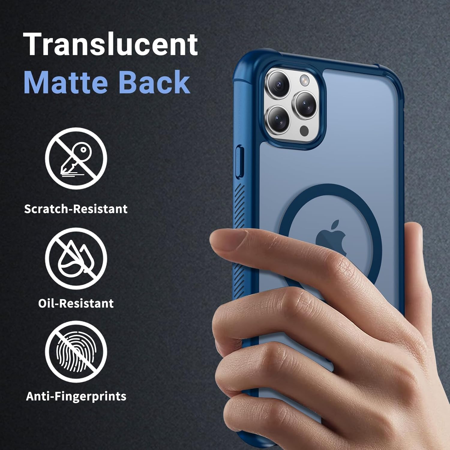 Magnetic for iPhone 11 Pro Max Case, [Compatible with MagSafe][Military Grade Drop Protection][Heavy Duty Protection][Non-Slip][Shockproof] 2-Layer Durable Bumper Phone Case 6.5''-Deep Blue