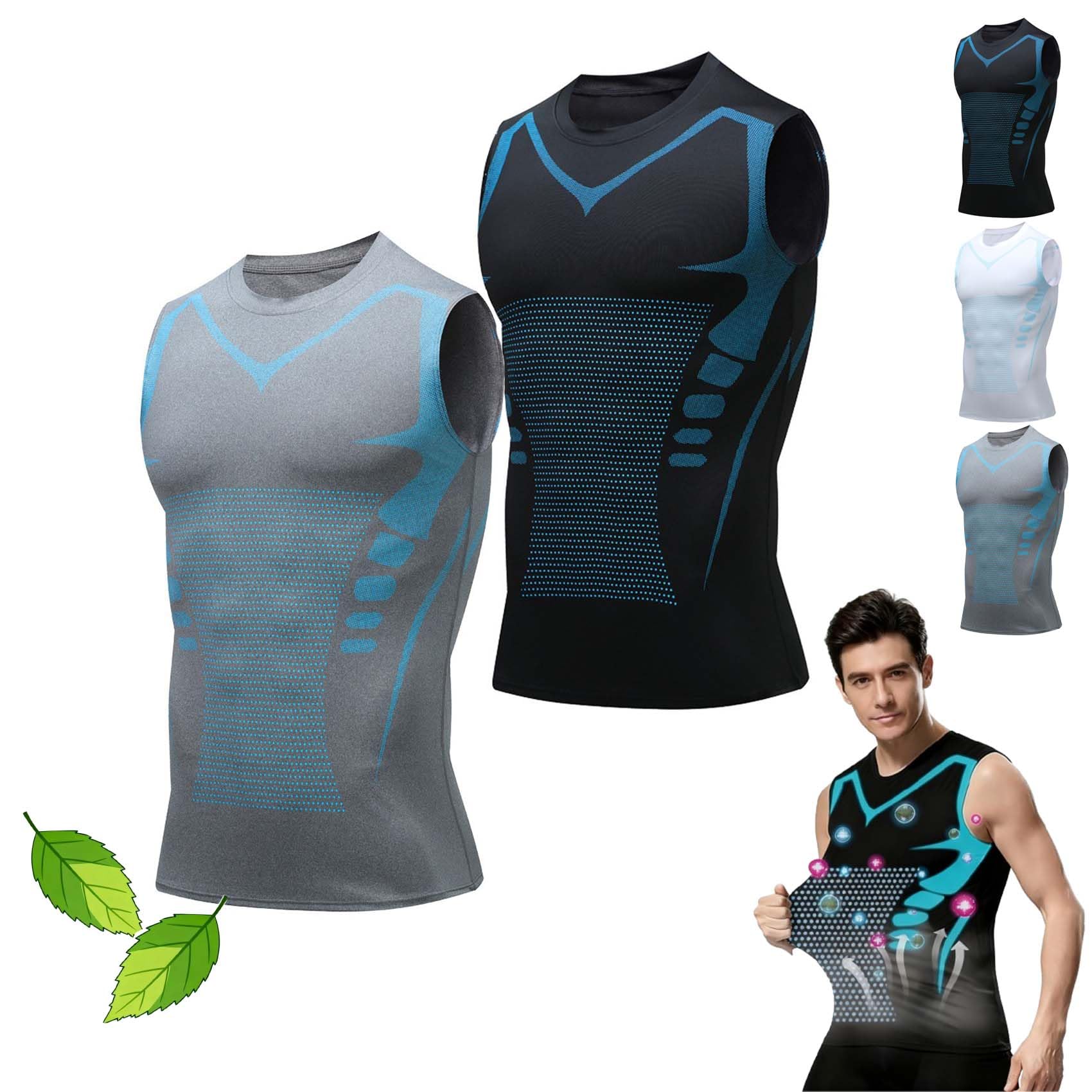 Lumoria Tshirt Ventre Plat, Lumoria Tee Shirt Gainant Homme Ventre Plat, Shape Power Homme, Tissu Soie Glace Respirant