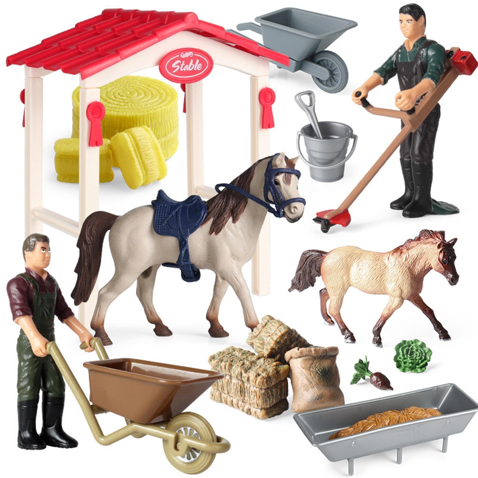 Set de Figuras de de Caballos, Juguetes de Animales de Granja, Juego de Clubes de Caballos, Juguete para Niños de 3, 4, 5, 6 Y 7 años.