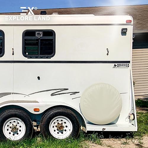 Vista 30 de Explore Land Cubierta de neumático de repuesto resistente, ajuste universal, remolque, RV, SUV, camión