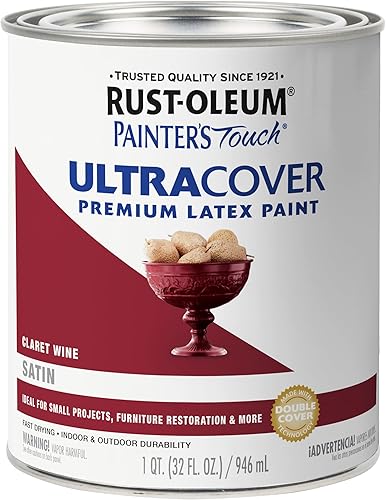 Miniatura 204 de Rust-Oleum Painters Touch, Ultra Cover 2X, 1994502 - Pintura de látex, color almendra, 1 cuarto de galón Almendra brillante