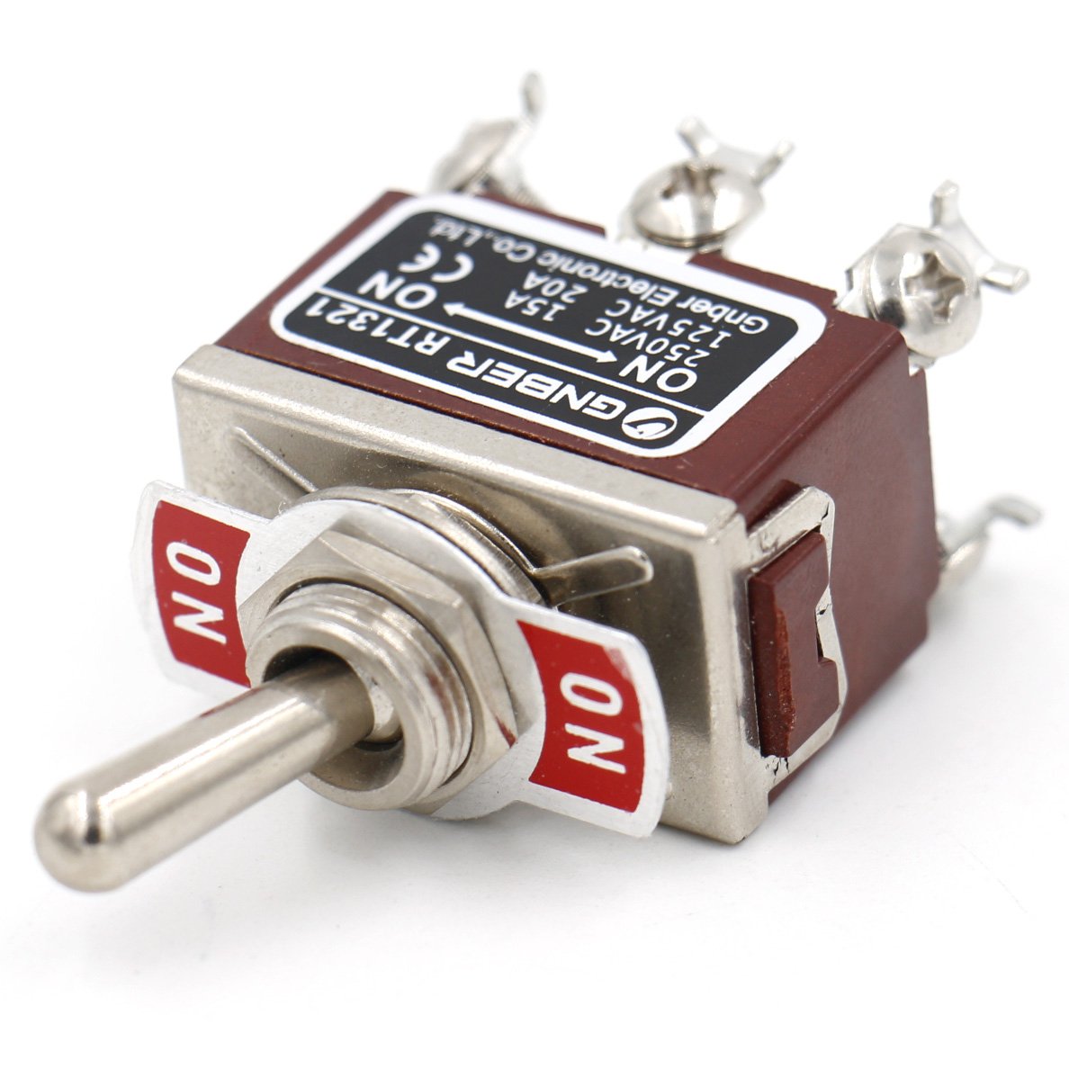 Flash Sale Buy 1 get 1 Baomain Toggle Switch DPDT ON/ON 2 Position 250VAC 15A 125VAC 20A 1/2 mounting Hole Screw Terminal