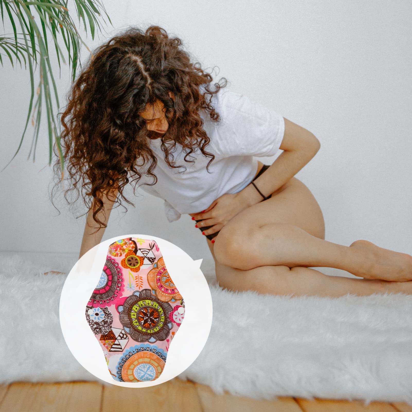 Toalla Menstrual Lavable 8 Unidades Poliéster y Fibra Cierre | Superabsorbente, Bloqueo Eficaz del Agua, Diseño Hebilla, Reutilizable para Mujer