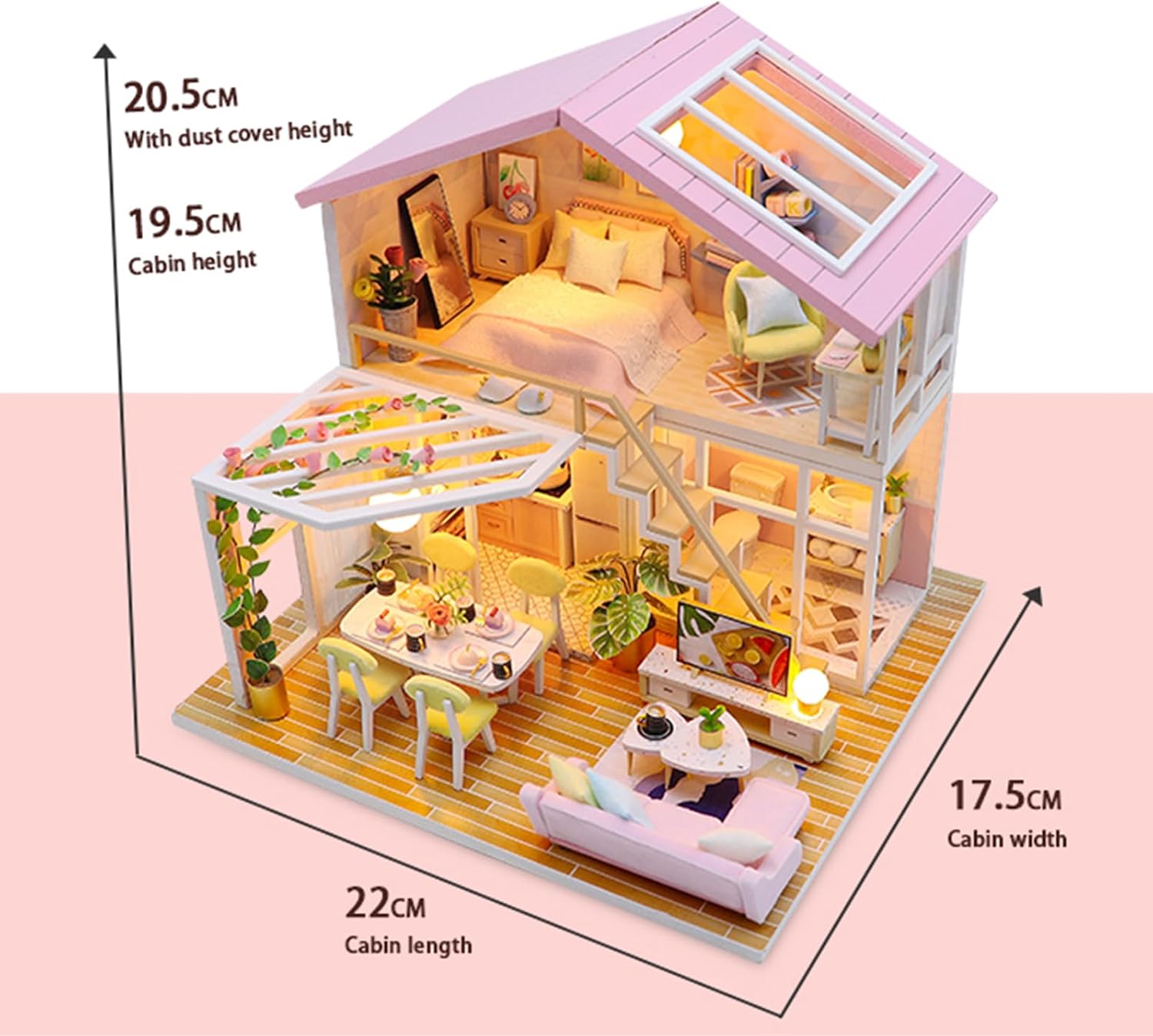 Book Nook Kit, 3D Wooden Puzzles DIY Miniature House Kit for Adults Booknook Dollhouse Diorama Building Kits Booknook Tiny Cozy House Bookshelf Decor Birthday Christmas Craft Hobbies Gift