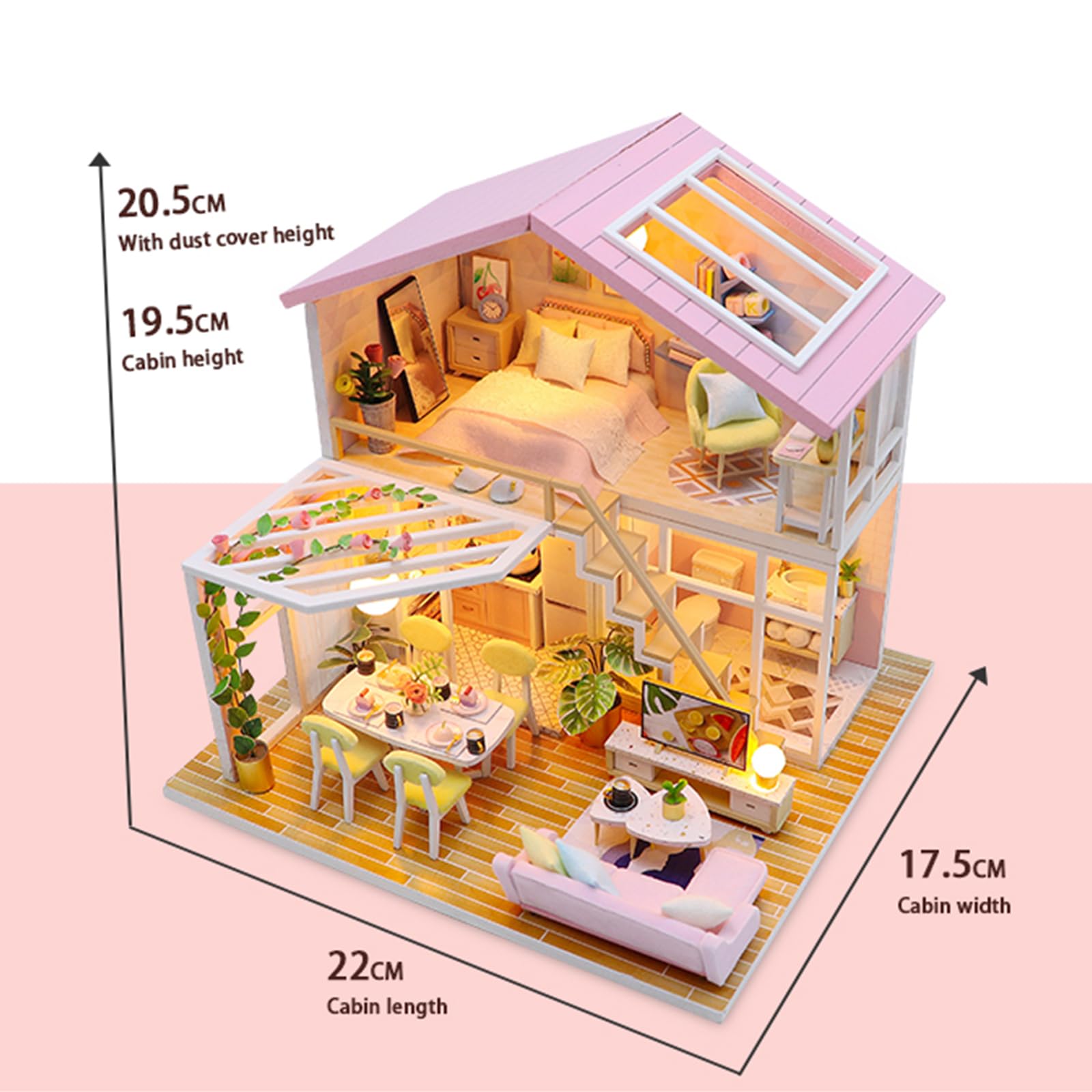 Casa en Miniatura para Adultos- Book Nook Kits de construcción de dioramas para Casas de muñecas en 3D de Madera Booknook Tiny Cozy House Decoración Regalo de cumpleaños o Navidad