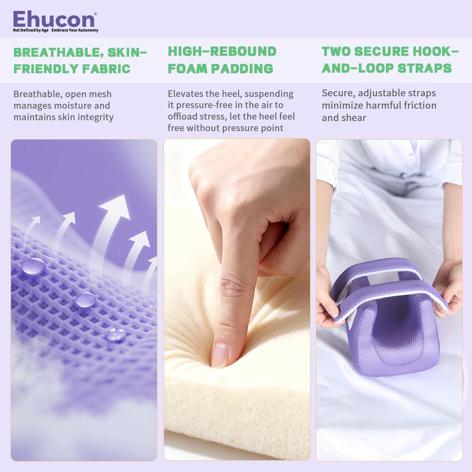 Protector de talón, cojín para úlceras por presión, protección del talón, almohada de cuña para pacientes postrados en cama, protectores de talón para dolor de talón