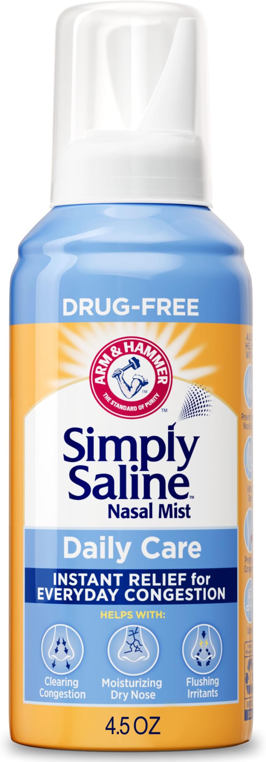 - Simply Saline Nasal Care Daily Mist 4.5oz – Instant Relief for Every Day Congestion – One 4.5oz Bottle