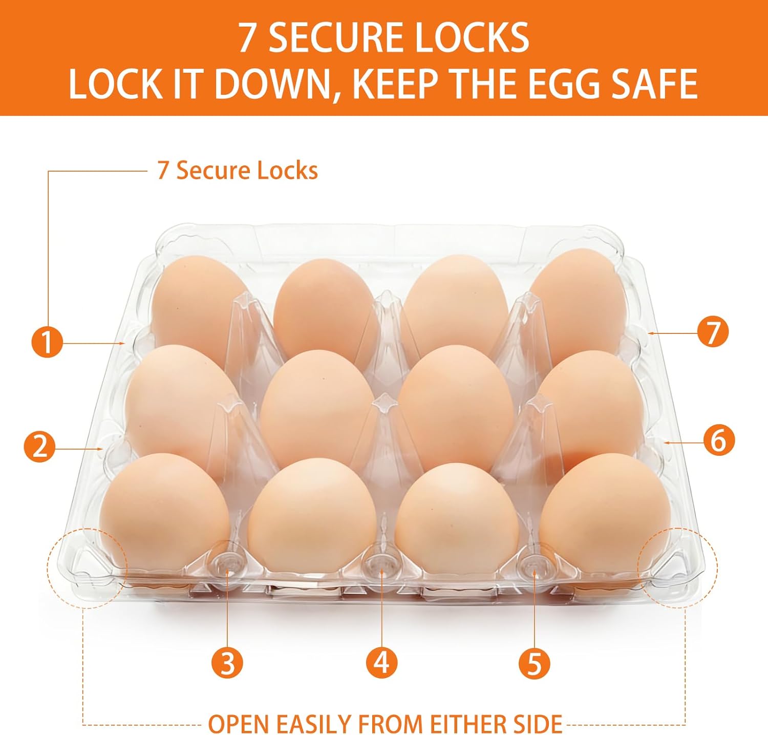100 Pack 3x4 Plastic Egg Cartons Bulk 12 Count Clear, Reusable Stackable Dozen Chicken Eggs Containers Holders for Storage, Family, Farm Markets and Commercial Display