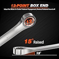 Vista 4 de Combination Wrench Set Metric (CR-V) -12-Piece Wrench Set with Organizer 8-19mm Chrome Vanadium Steel