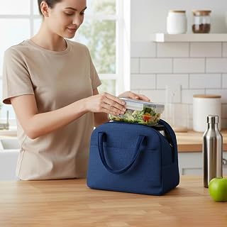 Lunch Tote Bag 1 Gallon Insulated Food Storage Organizer with Handles Portable Thermal Carry Reusable Meal Container Carrier