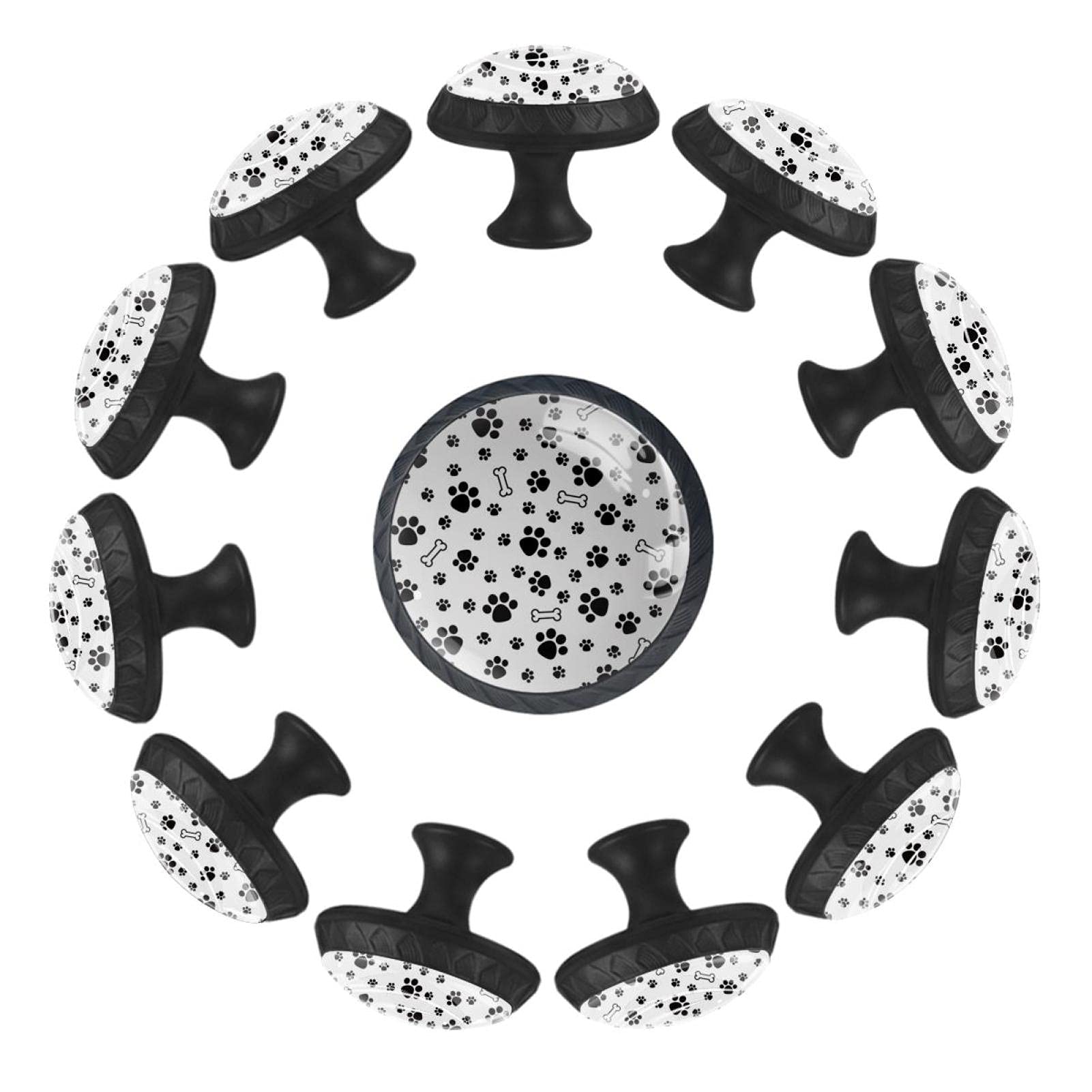 Boutons de tiroir os et pattes d'animaux de 35 mm en lot de 12 pour meuble de crèche