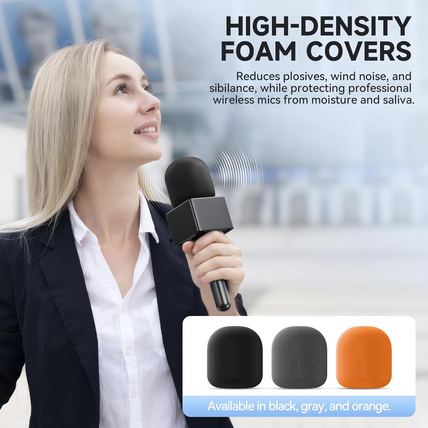 MELONARE MH-30 Handheld Microphone Holder, Wireless Lavalier Mic Stand Adapter Mount w/Foam Cover, Mic Handle Compatible with DJI, RODE, HOLLYLAND, BOYA Microphones for Interviews, Outdoor Recording