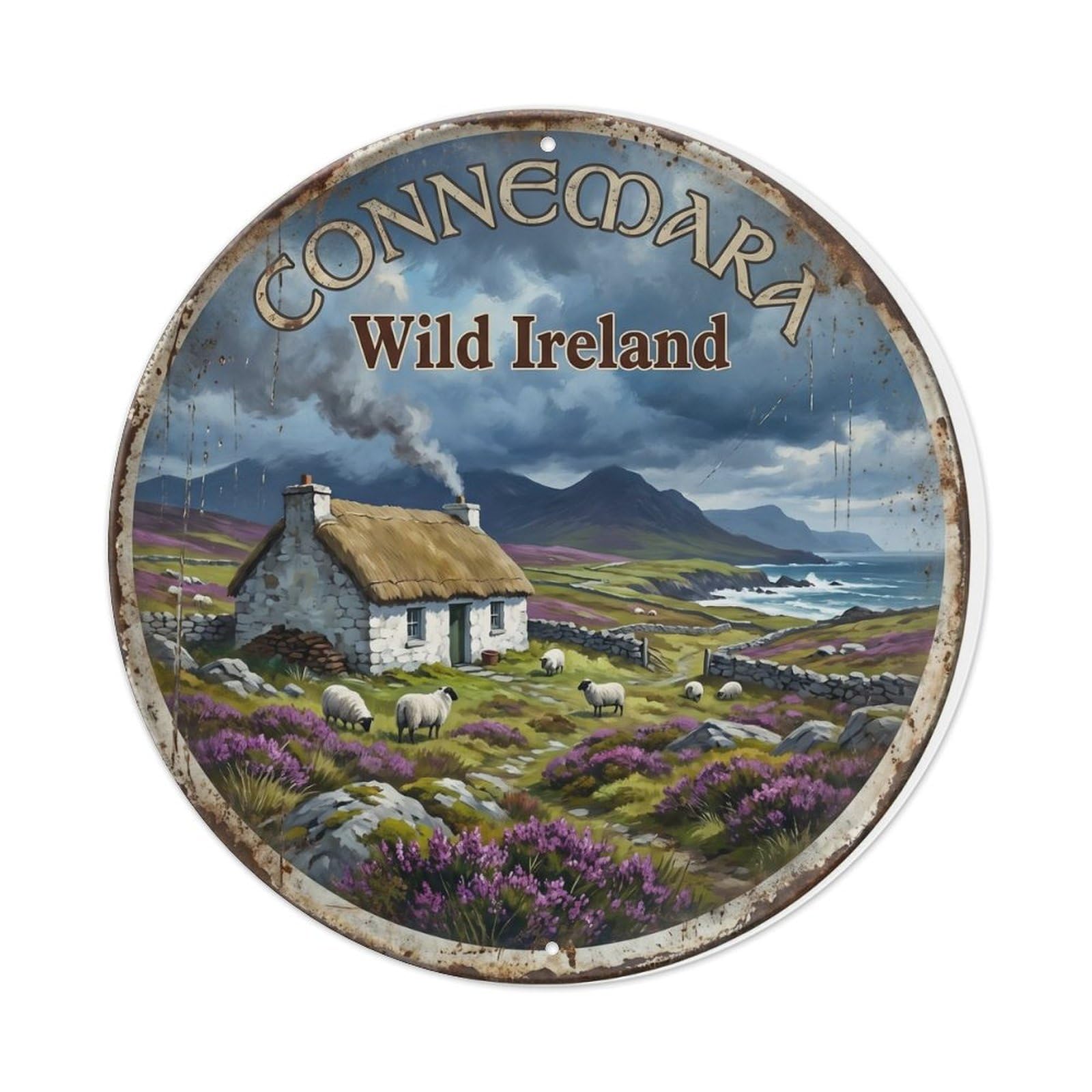 Vintage Travel Connemara Moorland Countryside Metal Tin Sign