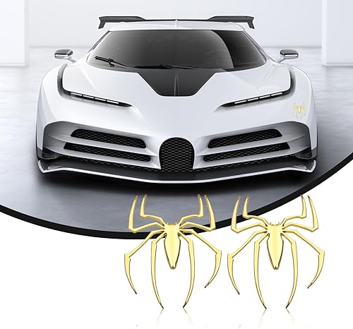 Miniatura 1 de Fogfar 2 calcomanías de estero de automóvil, 2.6 x 2.9 pulgadas, calcomanías de metal de araña para automóvil, aplicación de decoración