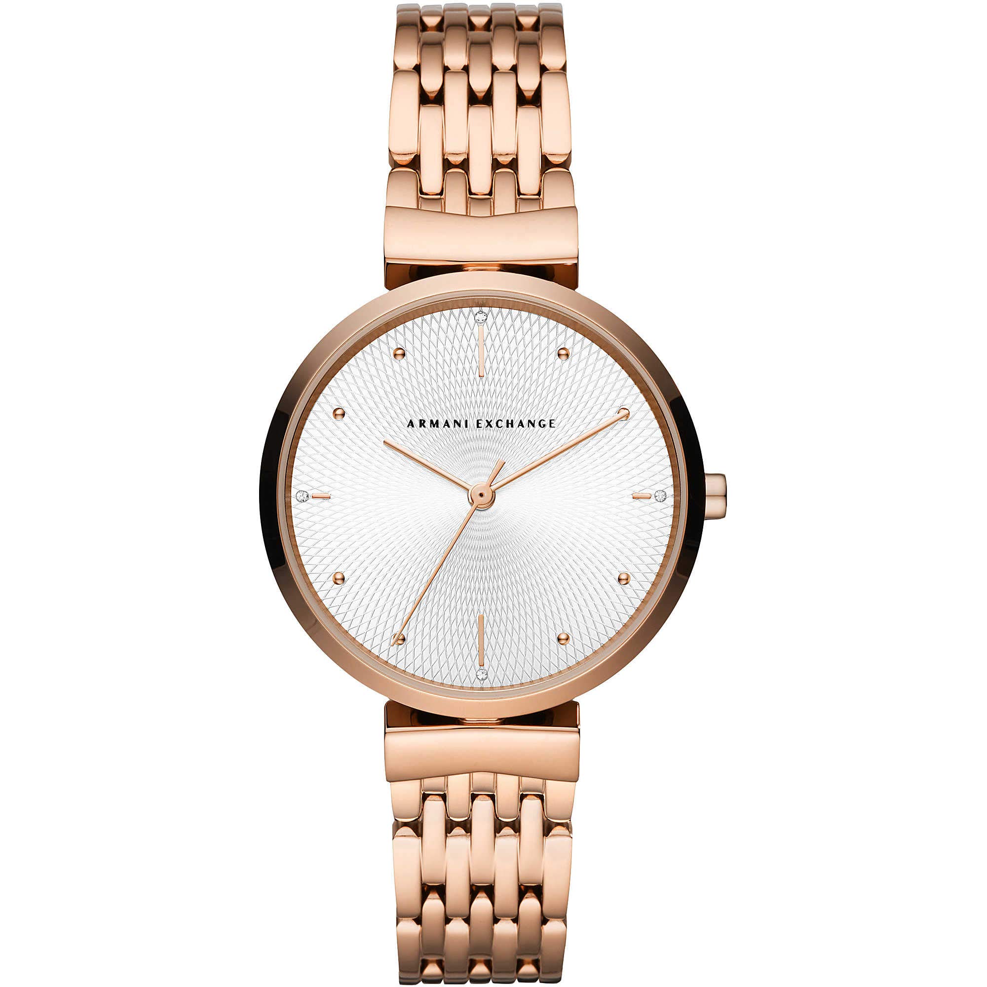 Armani Exchange Watch For Women, Quartz Movement and 36mm Case Size with Stainless steel, Leather or Silicone strap