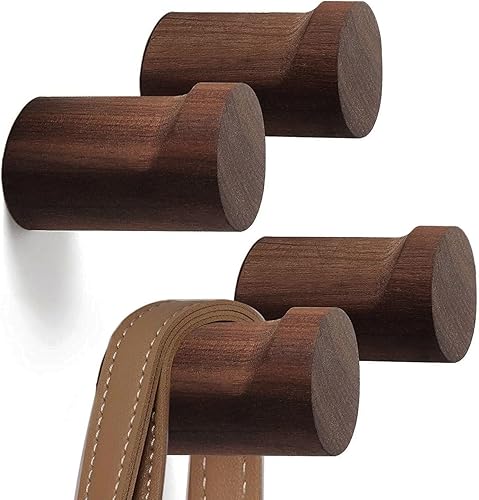 Miniatura 8 de AKLVBL Bonitos ganchos de madera para colgar en la pared, resistentes, pequeños, decorativos rústicos, ganchos para colgar bolsos, con clavos para