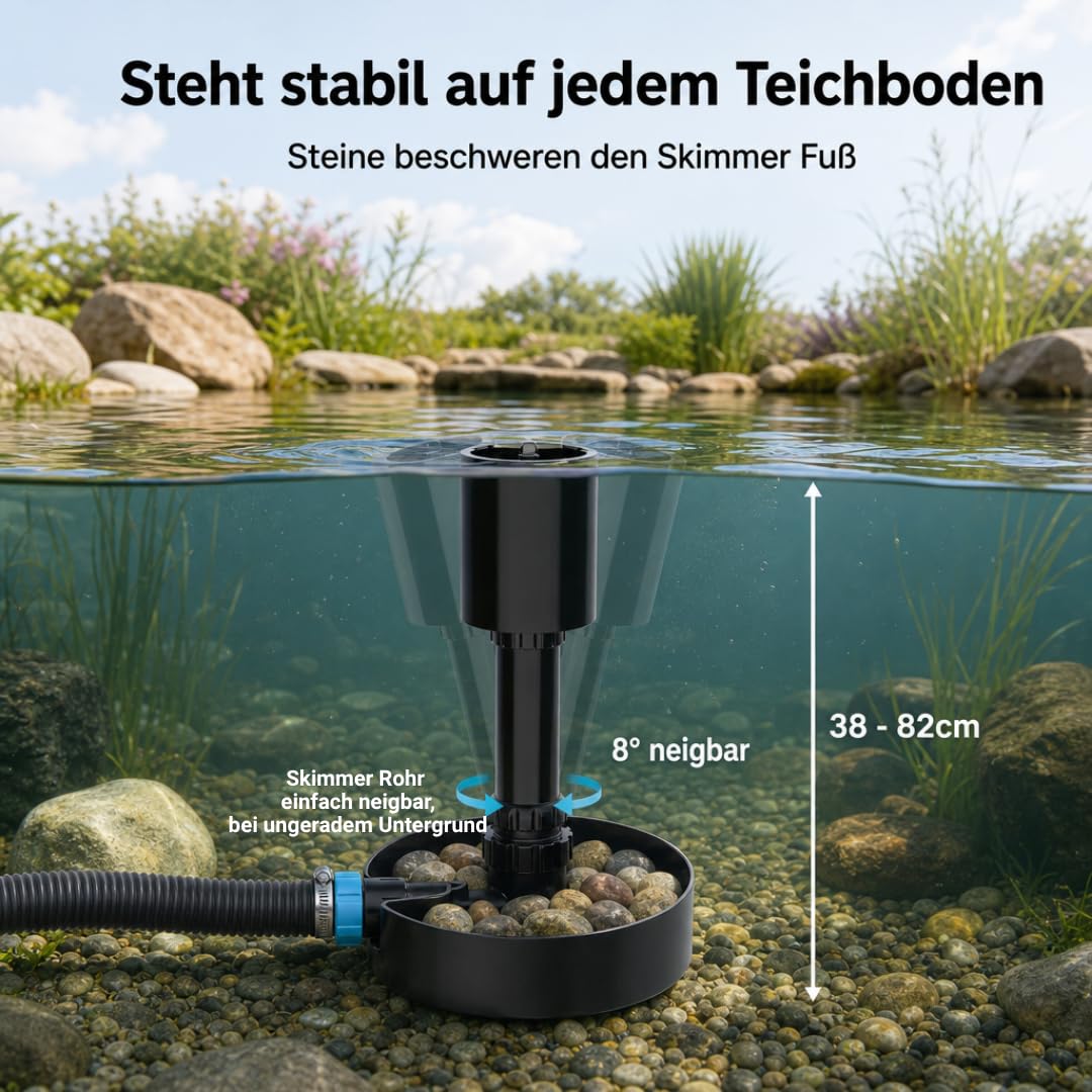Teicher SK-40 Stand Skimmer Teich Teichskimmer Oberflächenskimmer – saubere Wasseroberfläche | Skimmer Teich