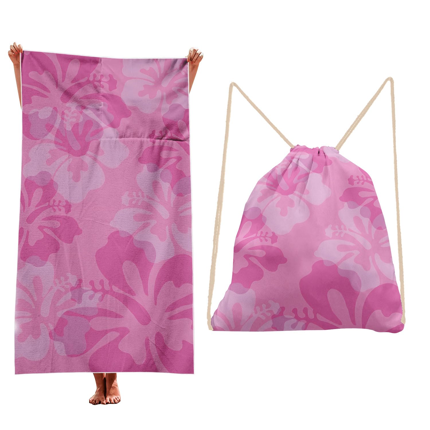 Treer Beach Towel That Turns Into a Bag, 3D Large Microfibre Beach Towels for Adults 2 in 1 Lightweight for Sun Loungers, Travel, Summer, Swimming, Gym, Sports, Yoga (Tie-dye 10,80 * 160cm)