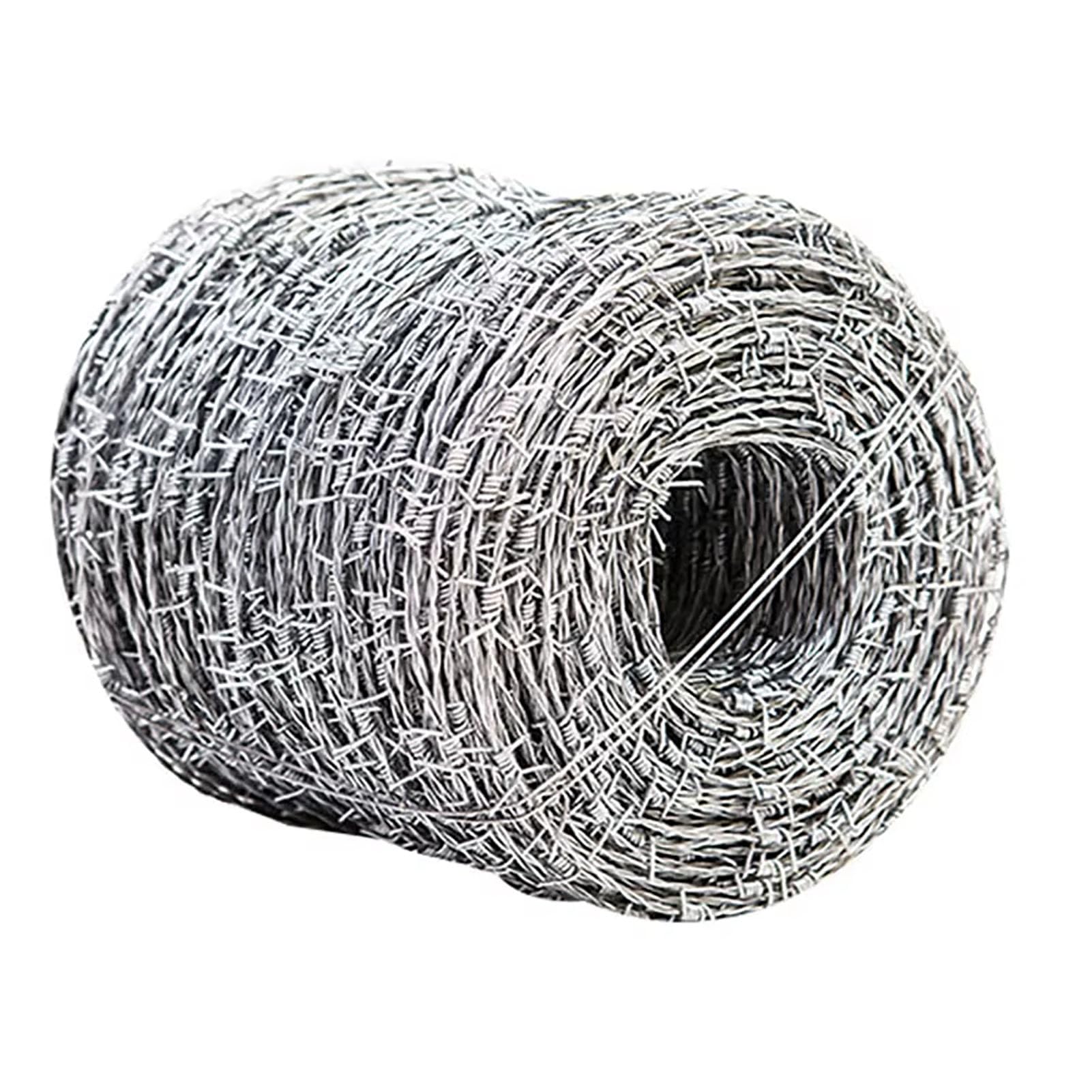 Rollo De Alambre De Púas, Acero Galvanizado Alambre De Púas Real Fácil De Doblar Torsión De Alambre De Doble Línea, Alambre De Espino para Manualidades, Vallas y Disuasión De Bichos,1.8mm,20M