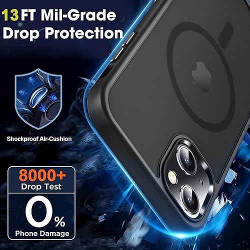 Vista 1368 de MOCCA - Funda magnética resistente para iPhone 11 de 6.1 pulgadas, compatible con MagSafe, protector de pantalla de vidrio + protector de lente