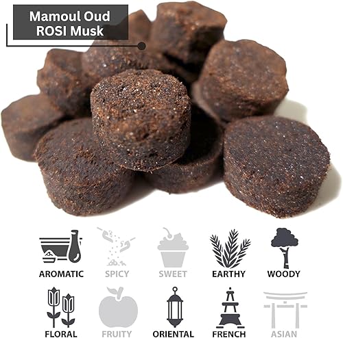 Miniatura 10 de Mamoul Dahab - Incienso (discos de resina prensada), para carbón o quemador eléctrico Bukhoor (Mabkhara), decoración de meditación y alivio del