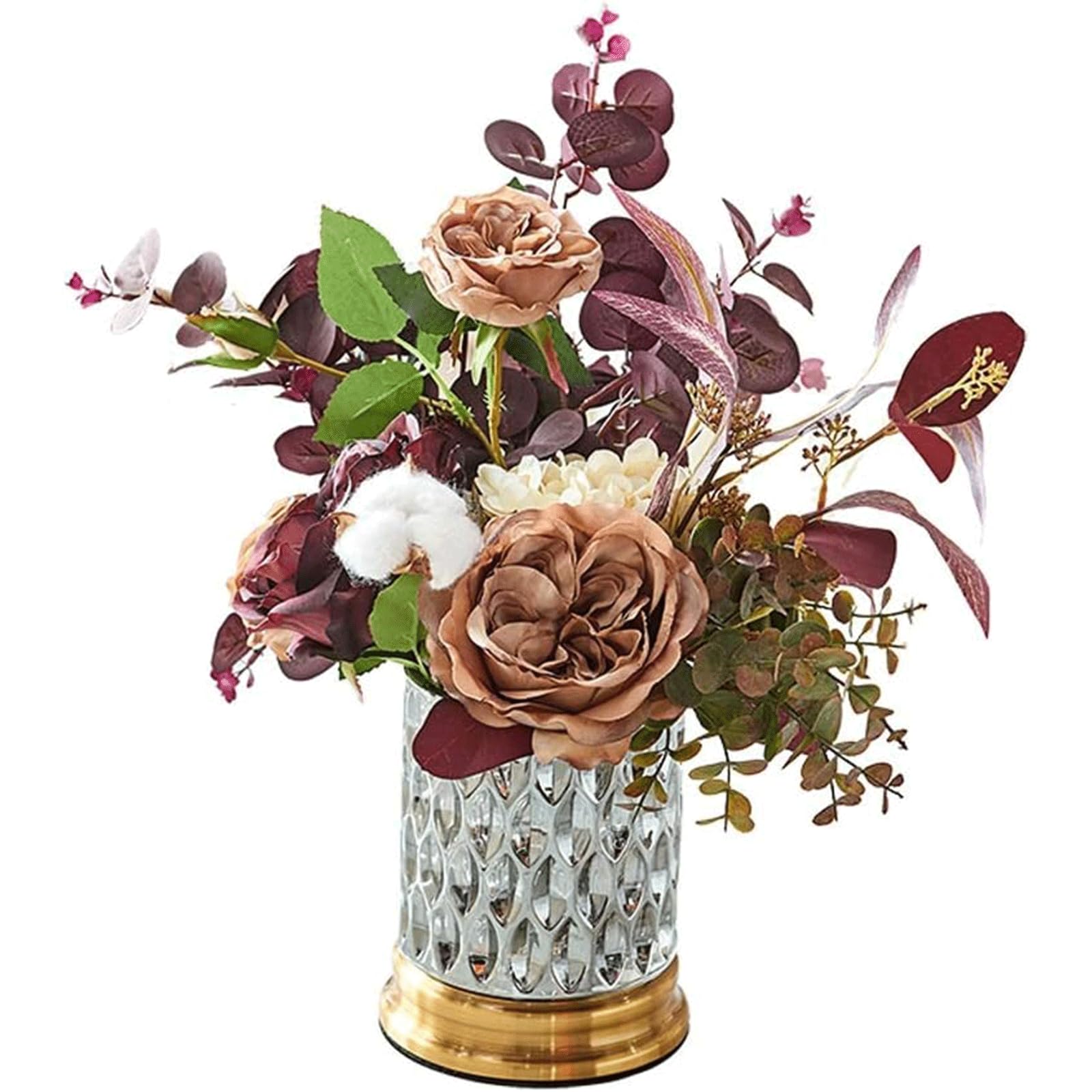 XDLEDMKIZ Rose Fake Flowers Artificial Flowers Rose Flowers Centerpieces Bouquets Decor Realistic Floral Arrangement Home Decoration